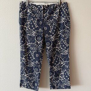 Land's End Blue and‎ White Crop Pants Size 10 Petite